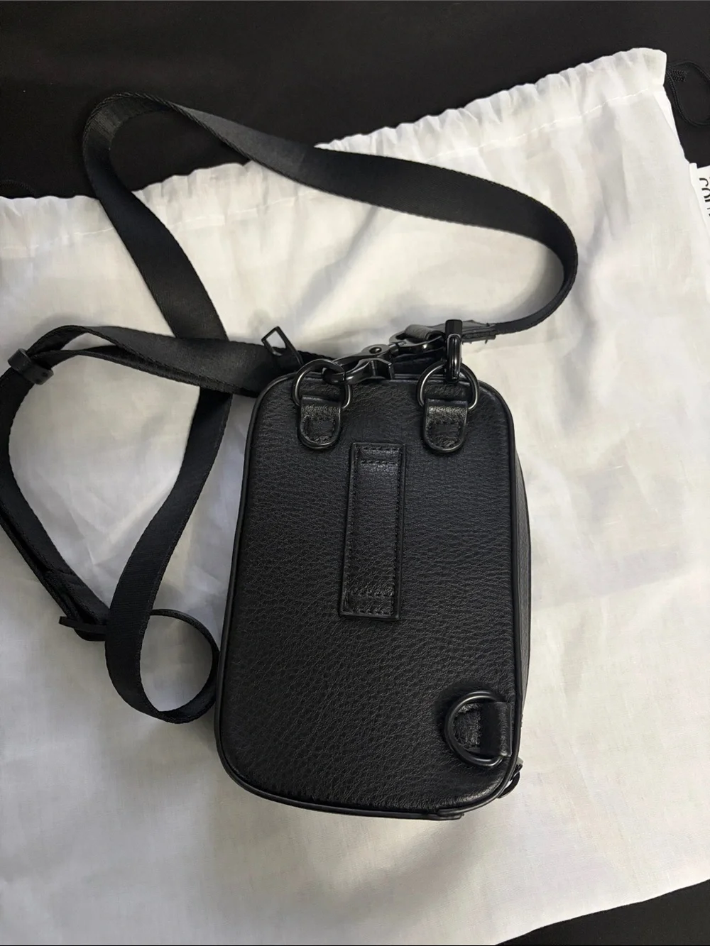 Versace Jeans Couture Black Leather Small Crossbody Cell phone bag